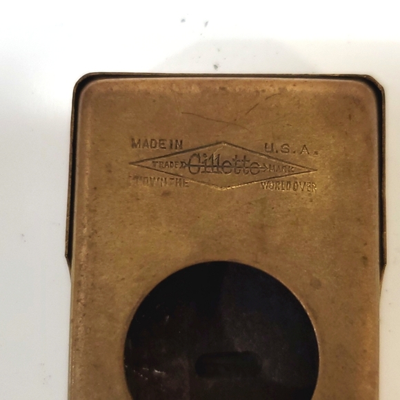 Vintage Gillette shaving kit alligator look brown case - Picture 7 of 16